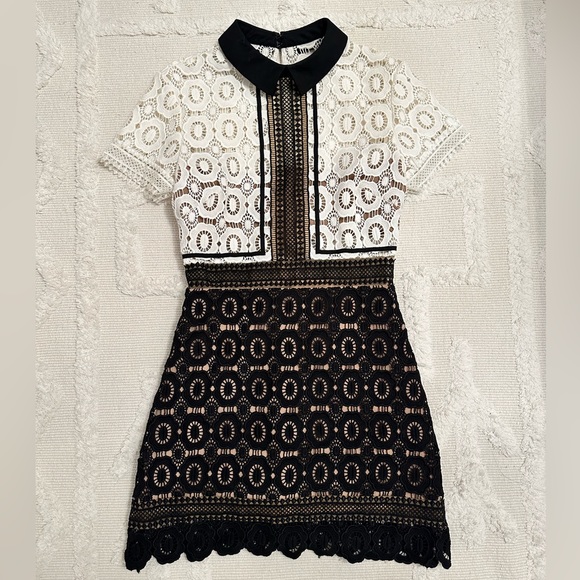 SELF PORTRAIT: FELICIA LACE MIX DRESS - Picture 4 of 6